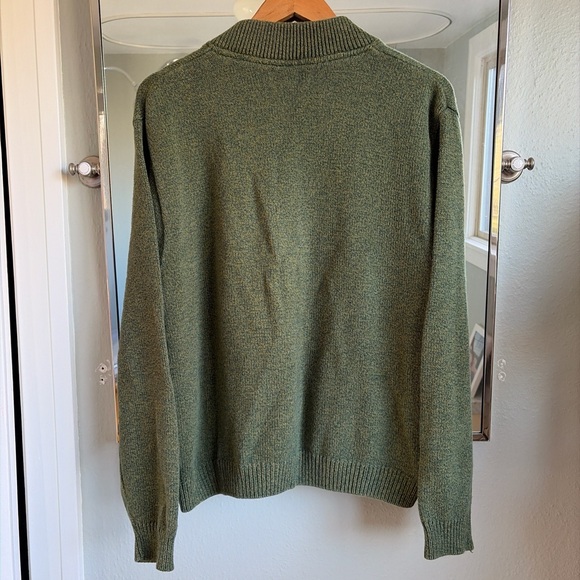 Vintage Land’s End green cotton v-neck sweater - Picture 3 of 4